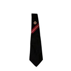 Fendi silk Black Tie with Red and Gold Accents